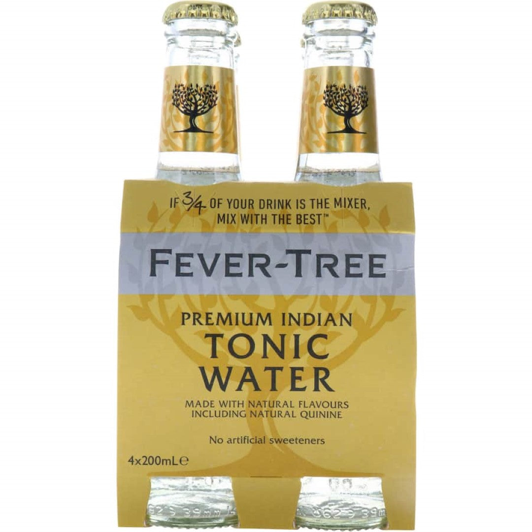 Fever Tree Drink Mixers Premium Indian Tonic Water 200ml bottles 4pack