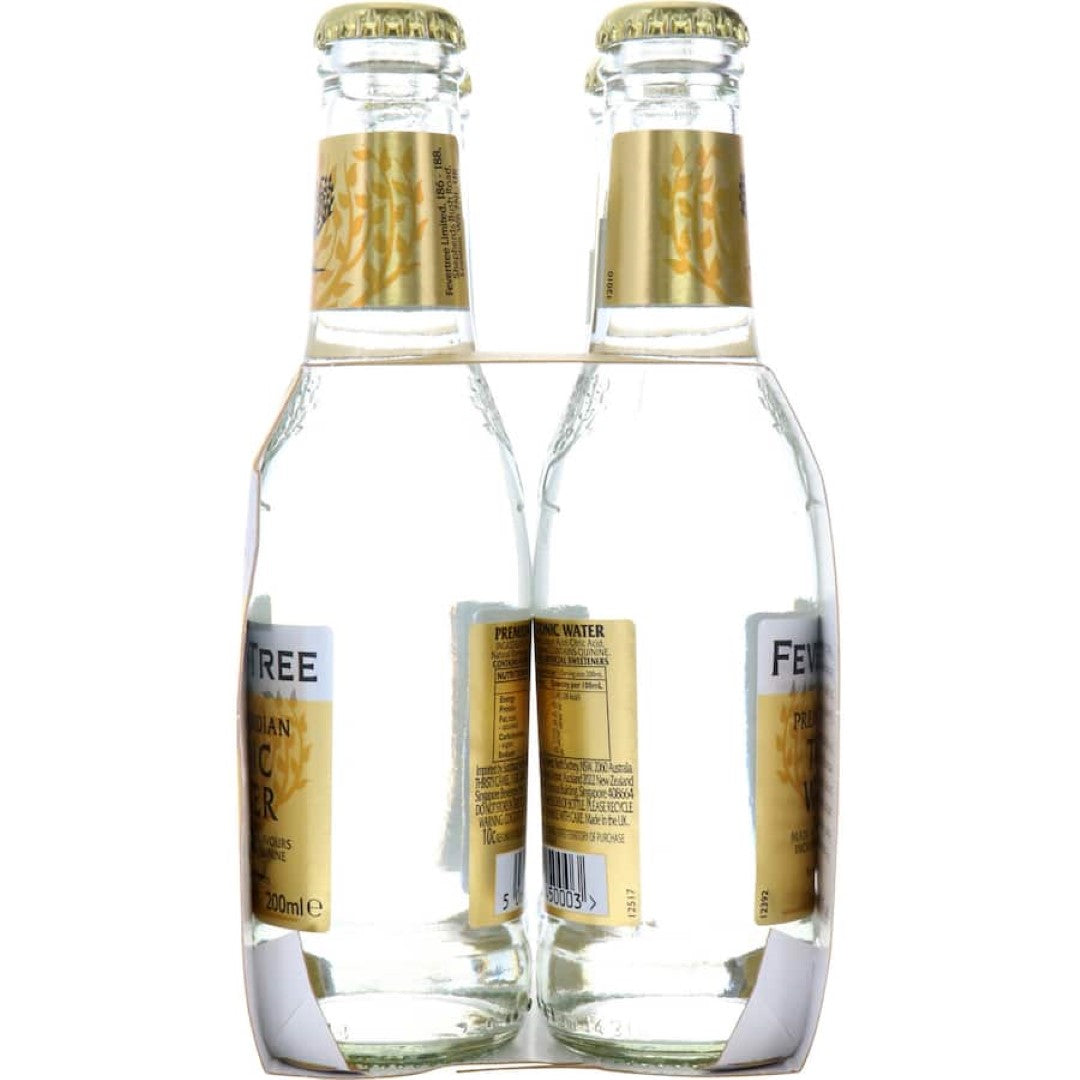 Fever Tree Drink Mixers Premium Indian Tonic Water 200ml bottles 4pack