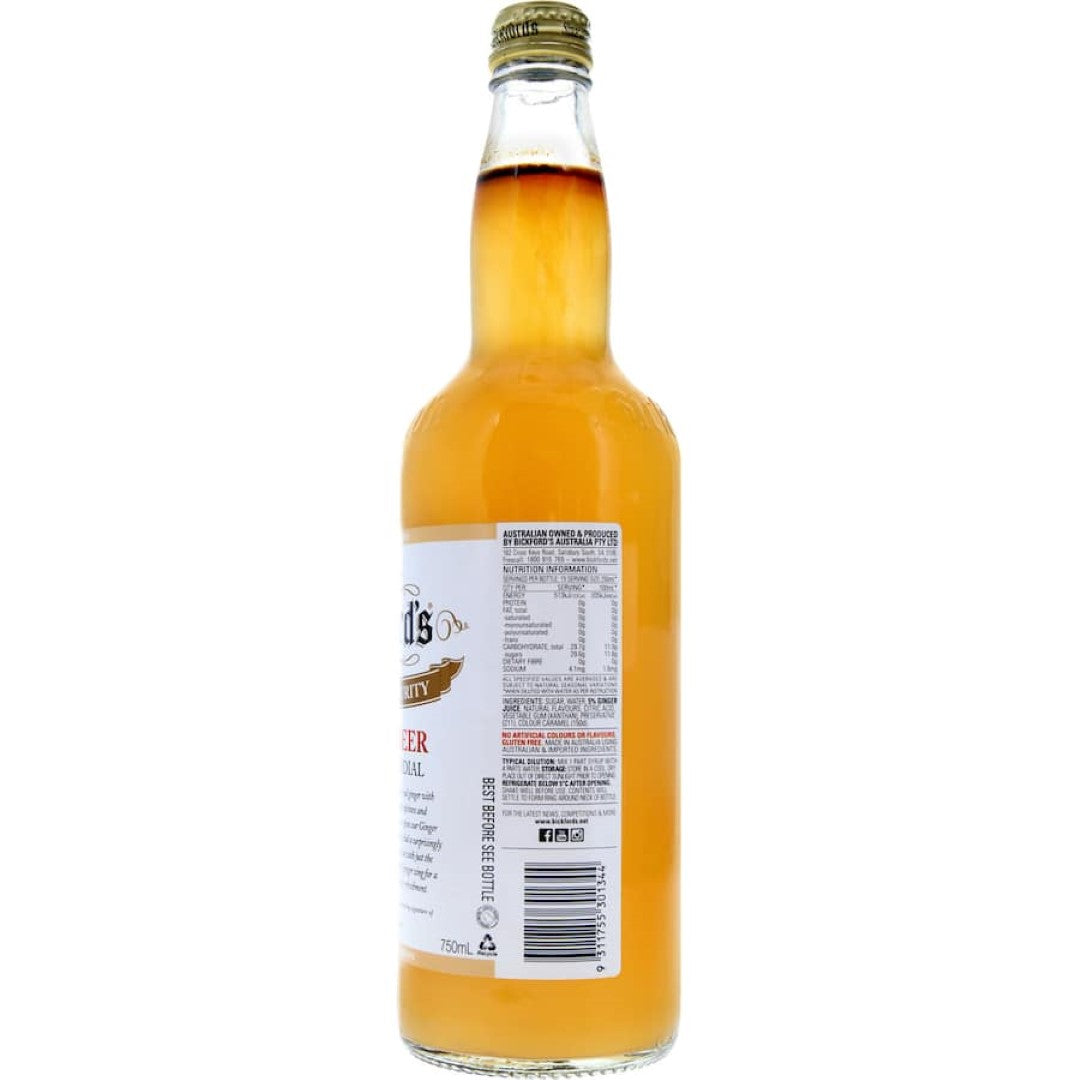 Bickfords Cordial Ginger Beer Flavour Bottle 750mL