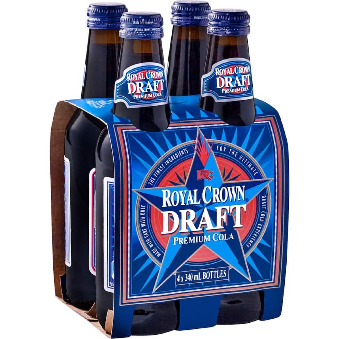 Royal Crown Draft Soft Drink Premium Cola 340ml 4pack