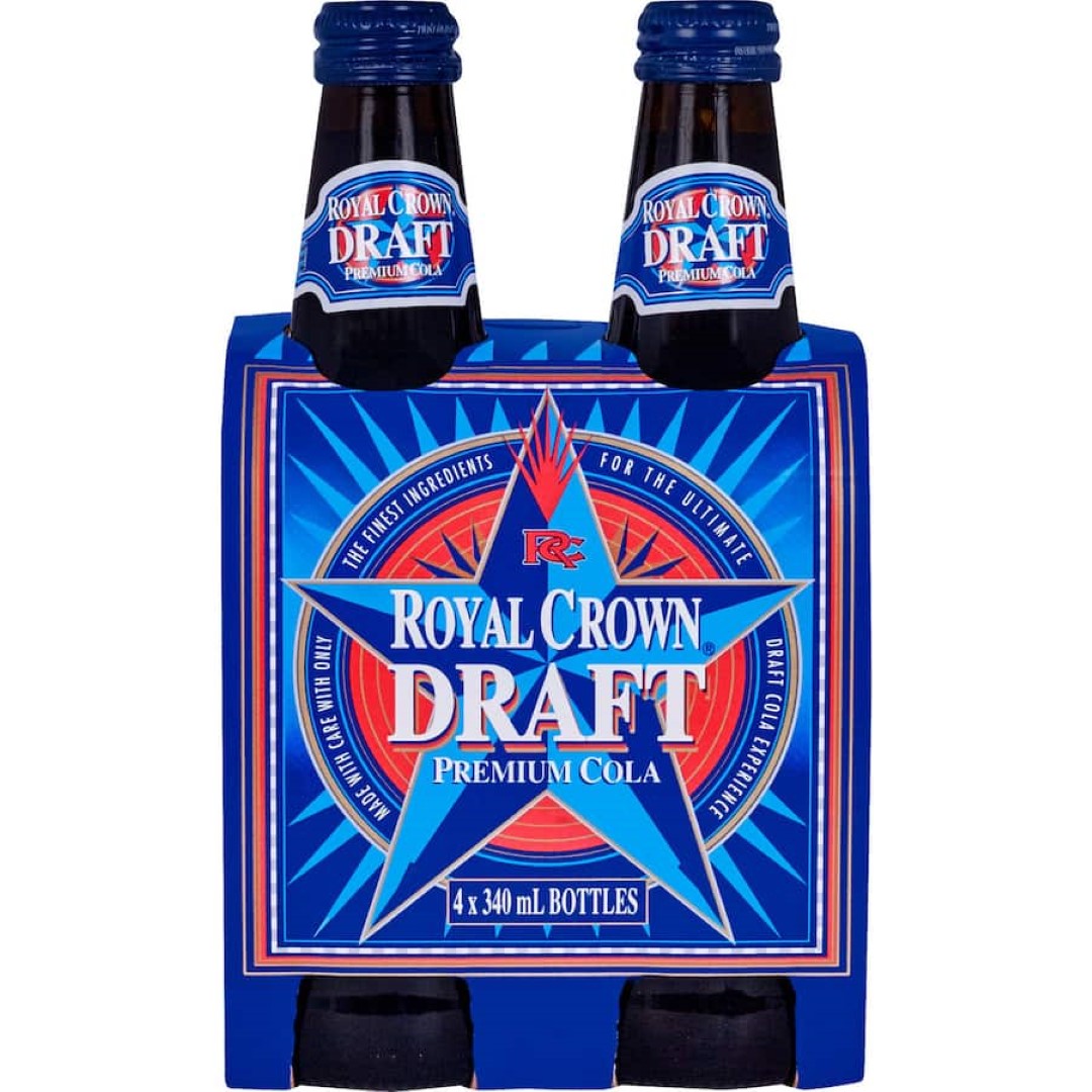Royal Crown Draft Soft Drink Premium Cola 340ml 4pack