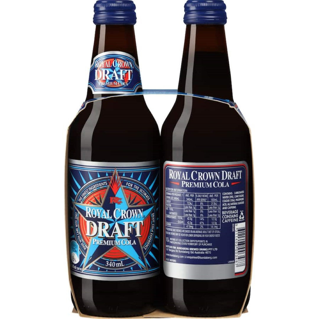 Royal Crown Draft Soft Drink Premium Cola 340ml 4pack