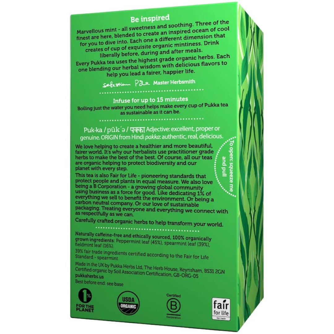 Pukka Herbal Tea Three Mint 32g