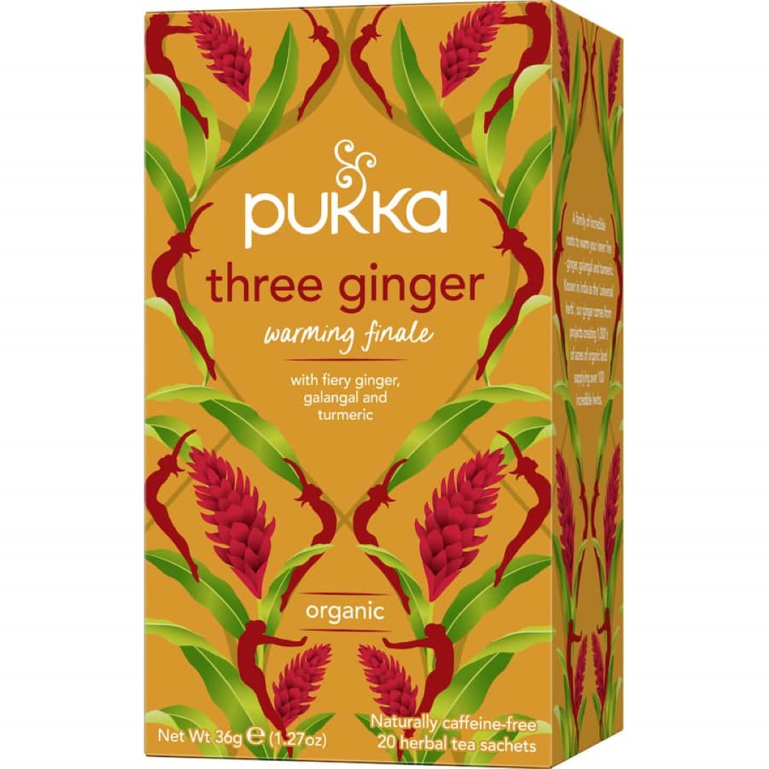 Pukka Herbal Tea Three Ginger Sachets 20pack