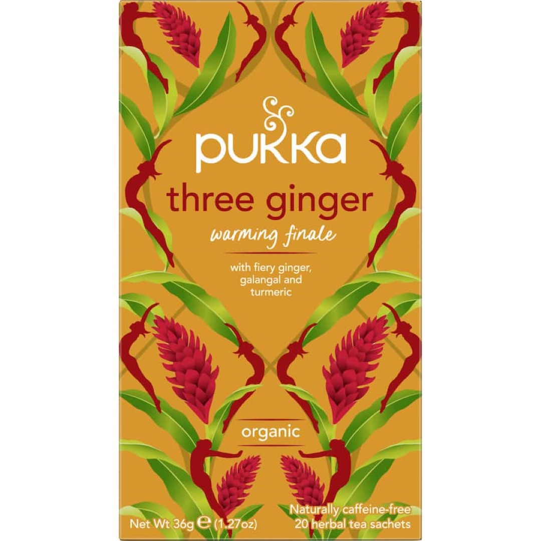 Pukka Herbal Tea Three Ginger Sachets 20pack