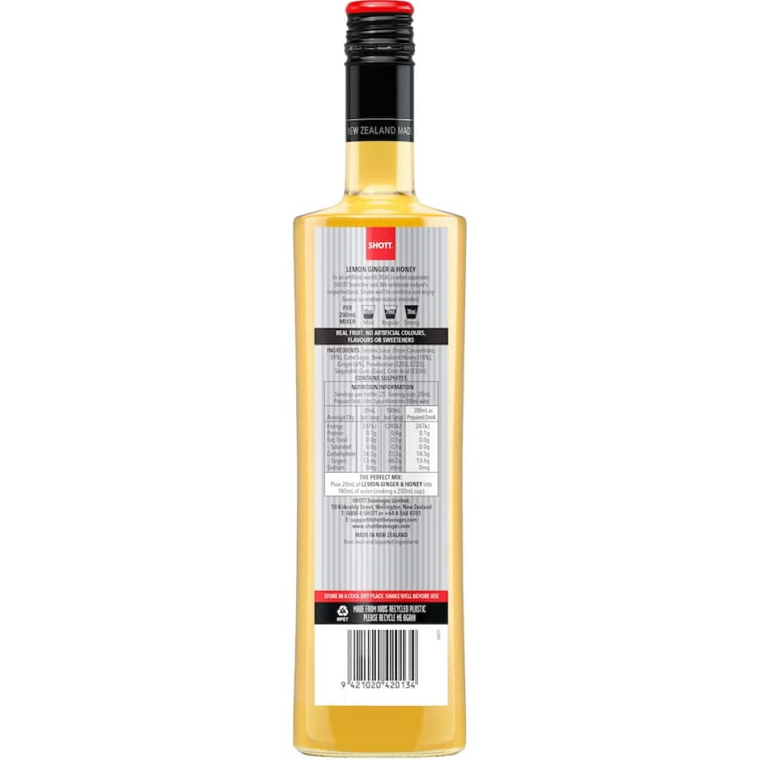 Shott Fruit Syrup Lemon Ginger & Honey 500mL