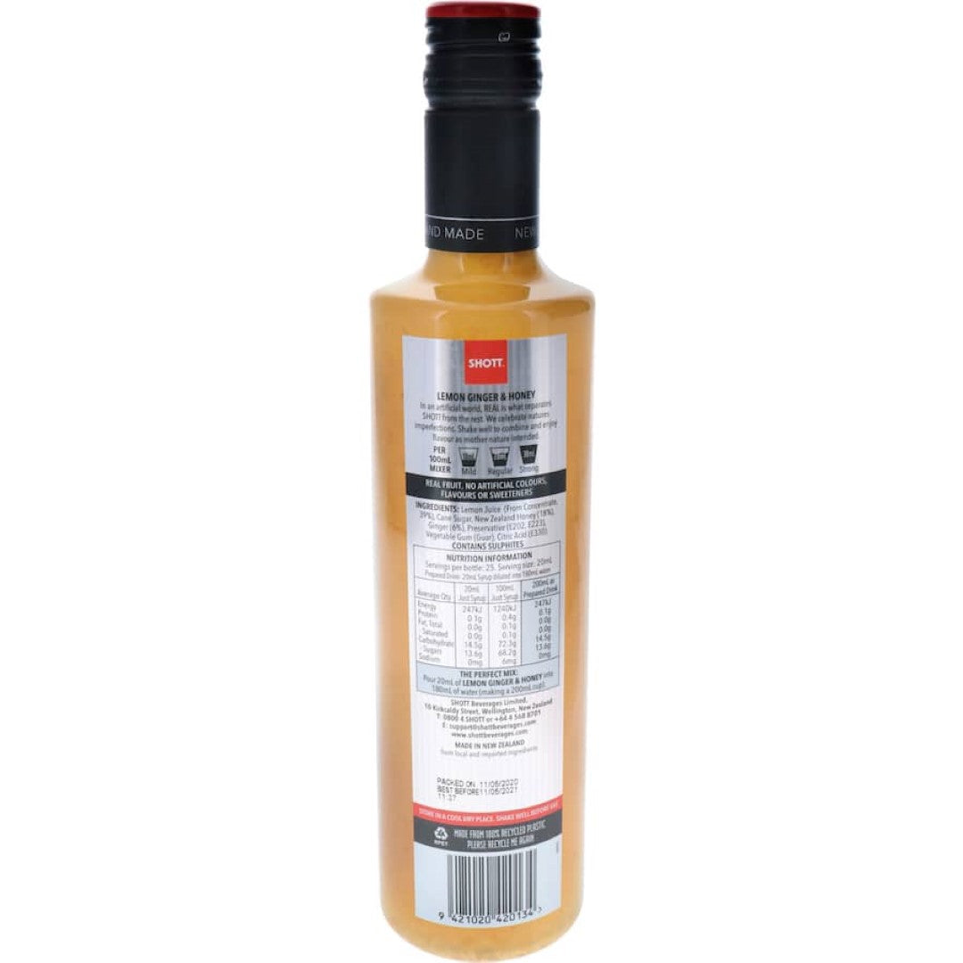 Shott Fruit Syrup Lemon Ginger & Honey 500mL