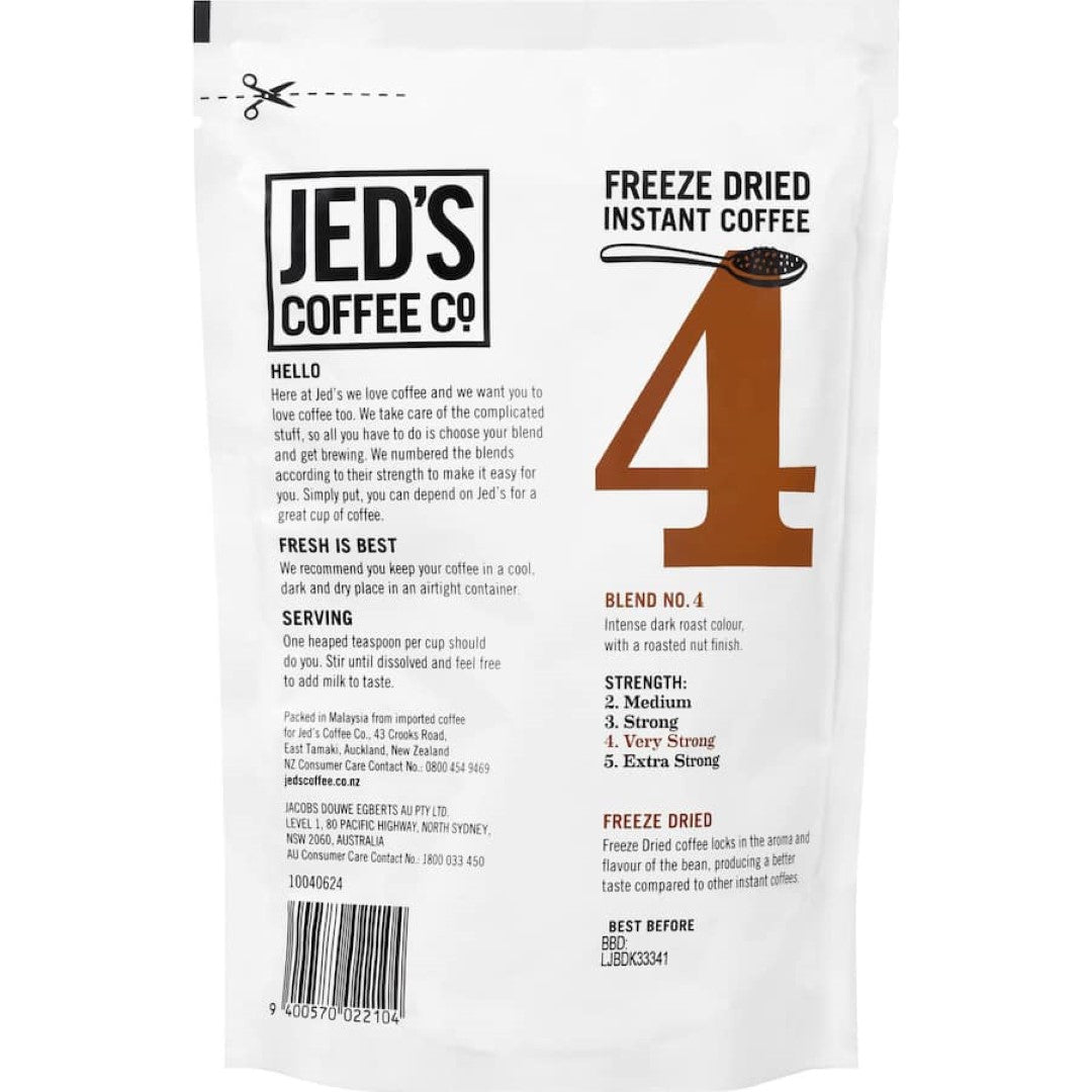 Jed's Instant Coffee 4 Very Strong Refill 160g