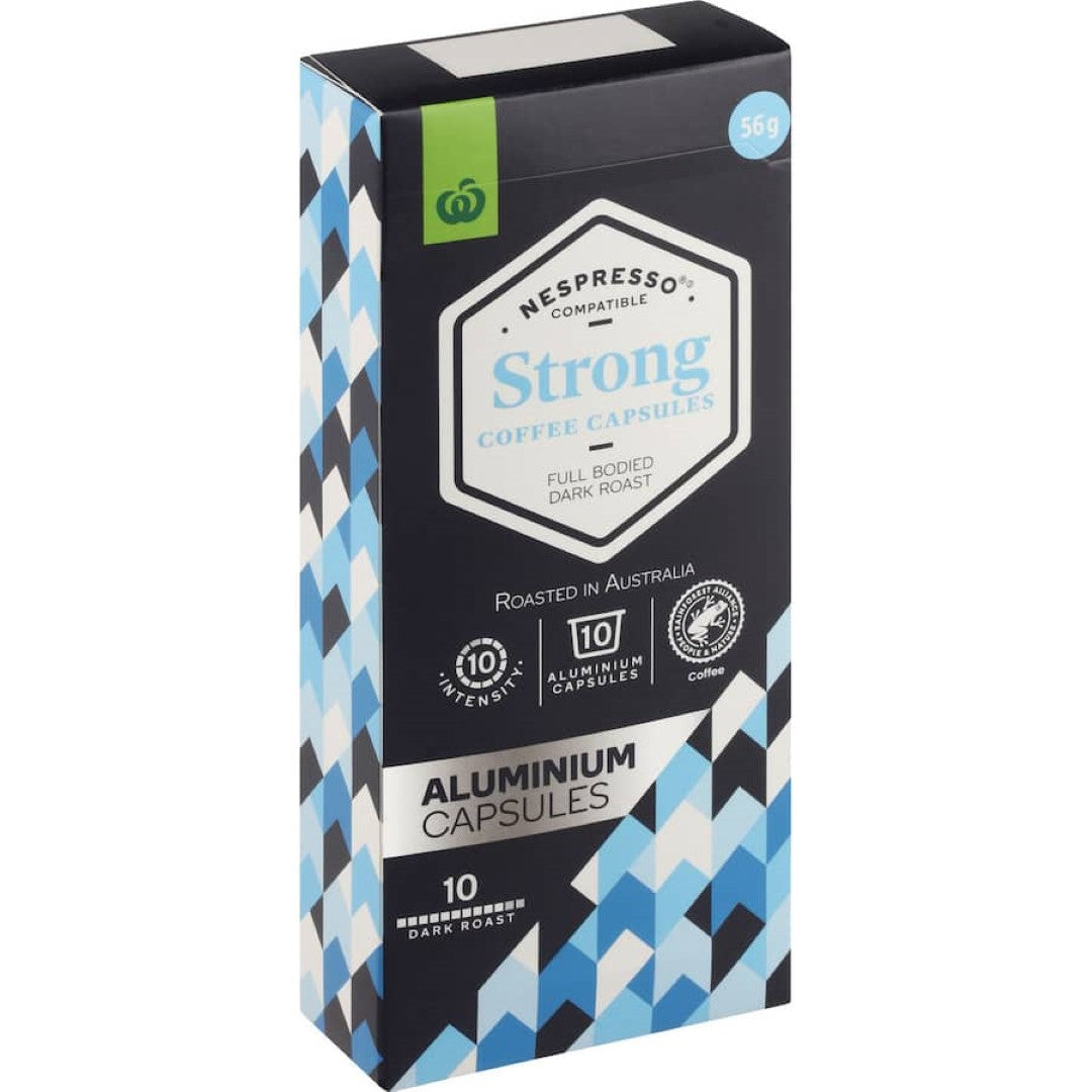 Woolworths Coffee Capsules Nespresso Compat Strong Roast 10pack
