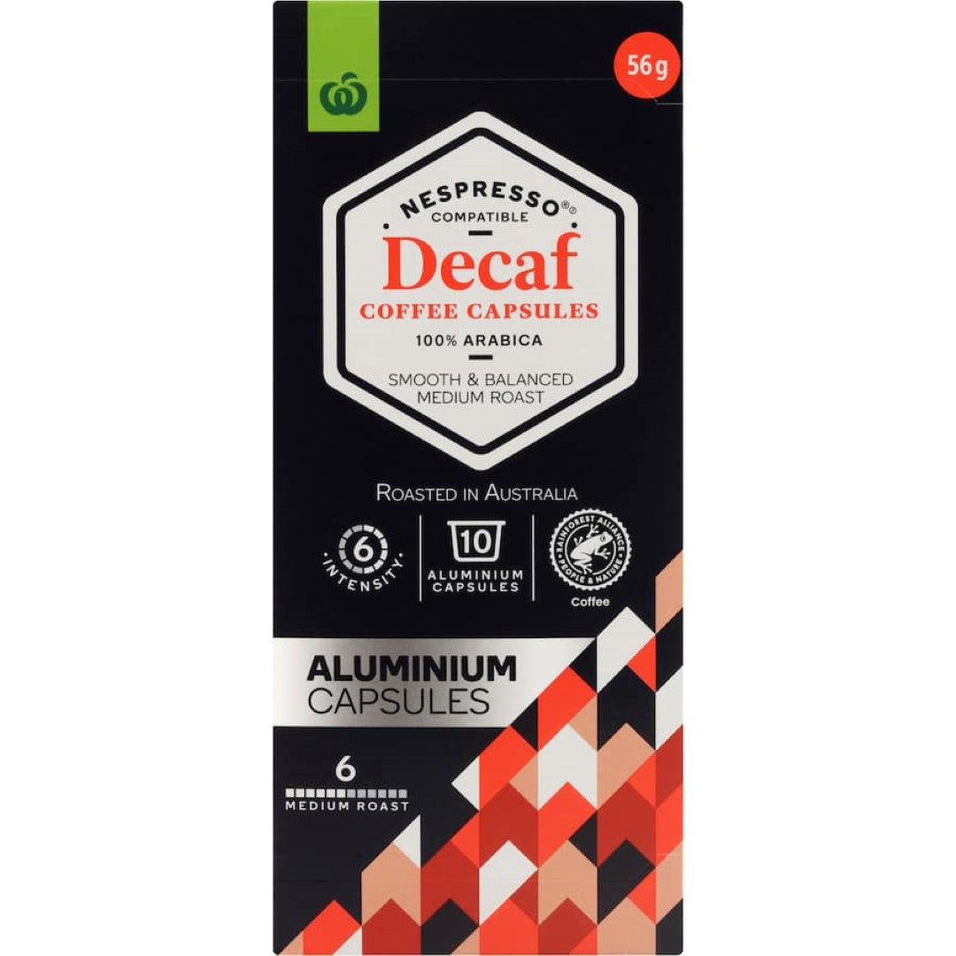 Woolworths Coffee Capsules Nespresso Compatible Decaf 10pack