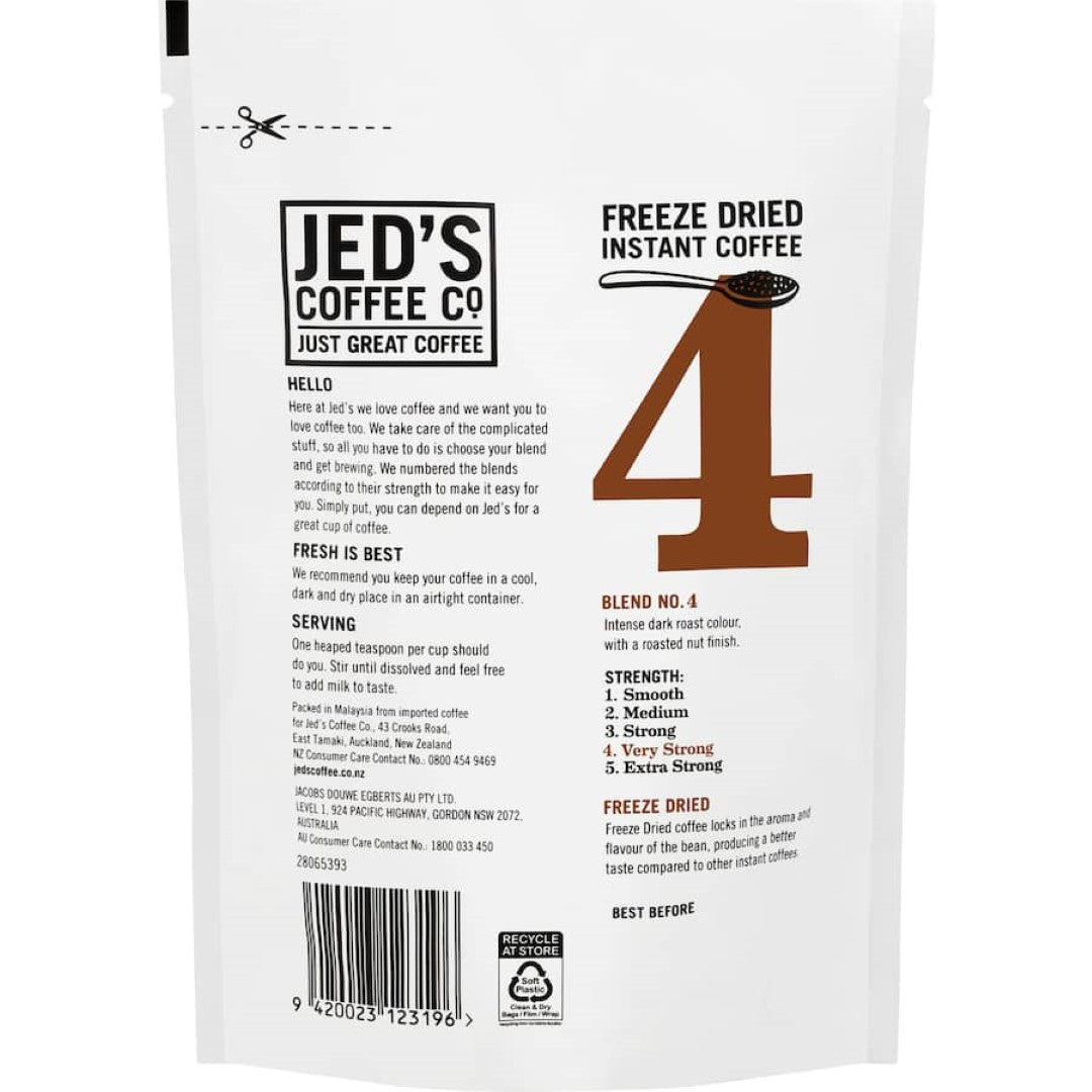 Jed's Instant Coffee 4 Very Strong Refill 90g