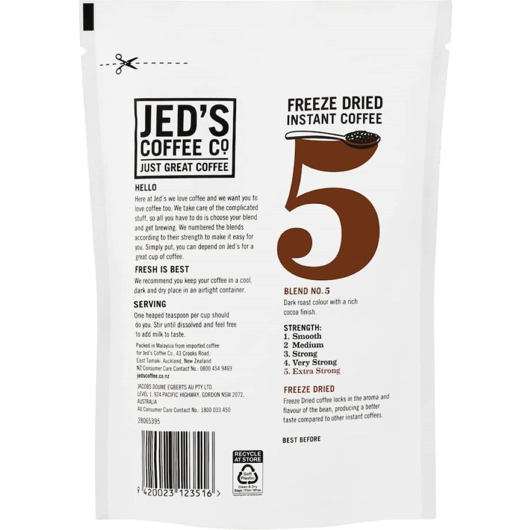 Jed's Instant Coffee 5 Extra Strong Refill 90g