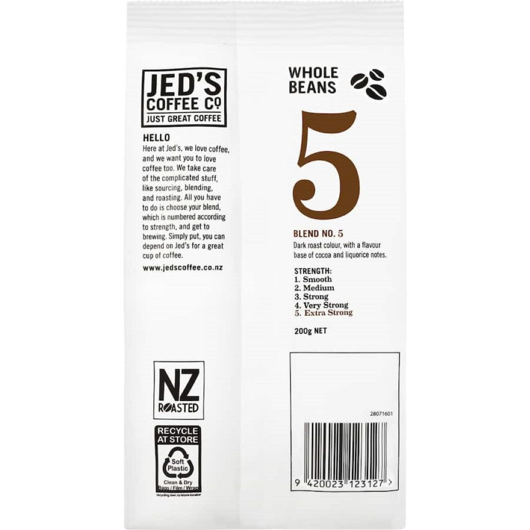 Jed's Coffee Beans 5 Extra Strong 200g