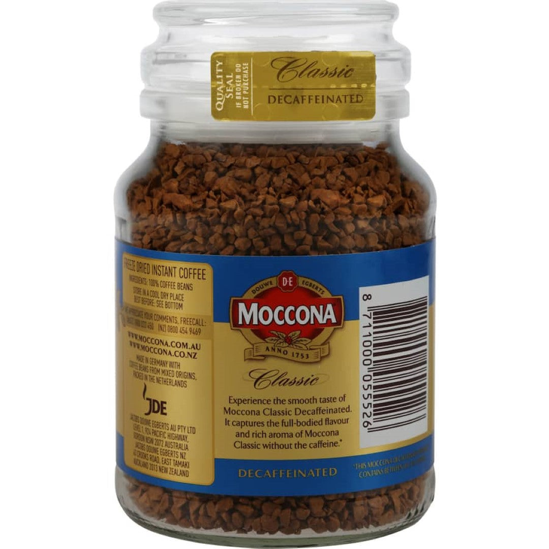 Moccona Instant Coffee Classic Decaffeinated 100g jar
