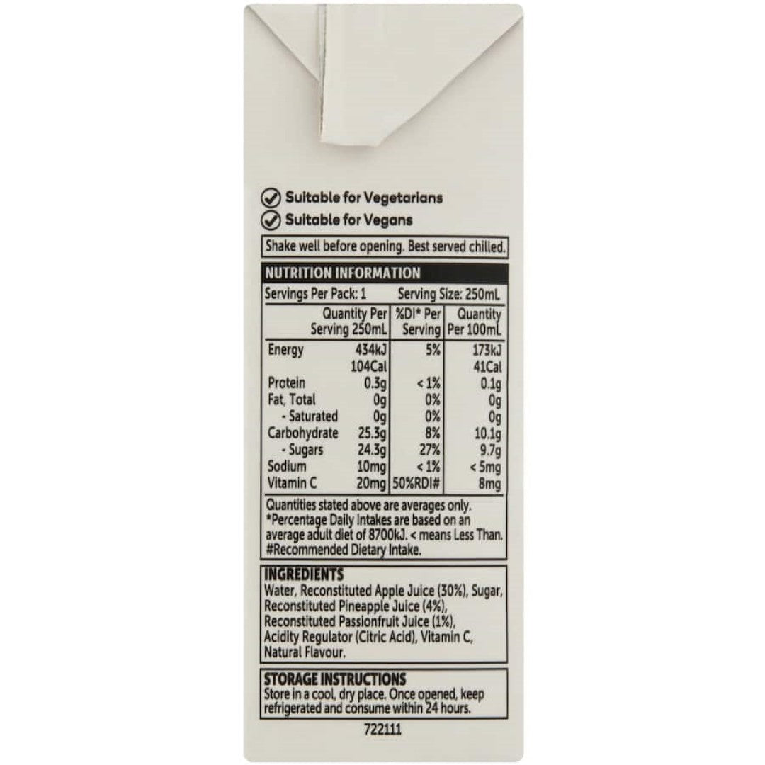 Woolworths Fruit Drink 35% Tropical Fruit 250ml cartons 6pack