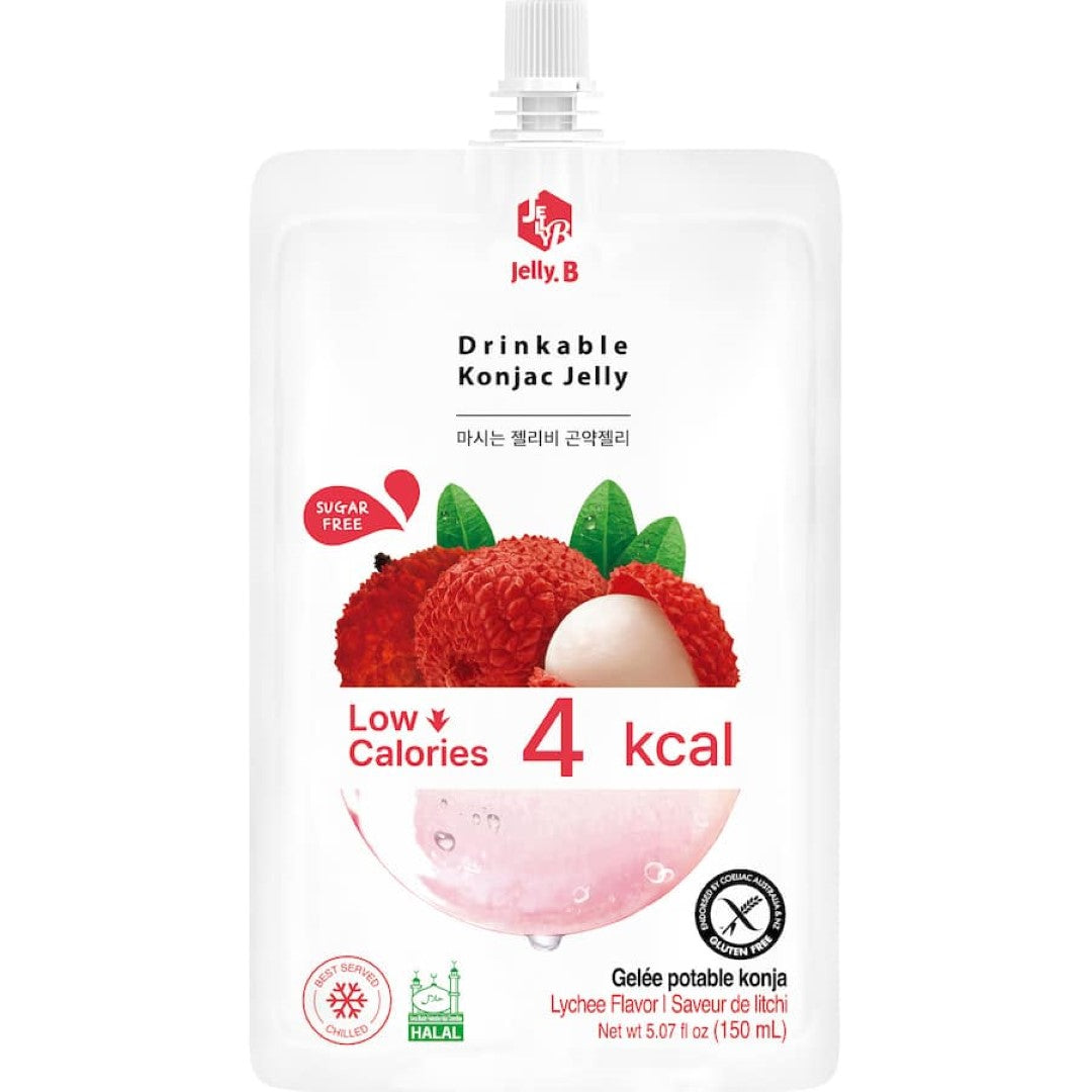 Jelly. B Drinkable Konjac Jelly Lychee Low Calories Sugar Free Squeeze pouch 150mL