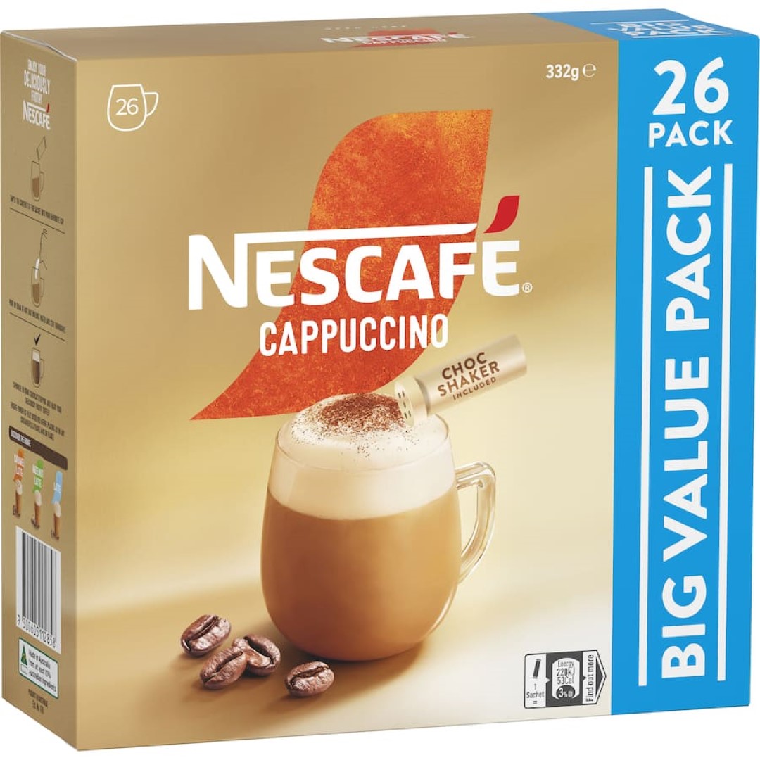 Nescafé Coffee Sachets Cappuccino 26 pack 332g