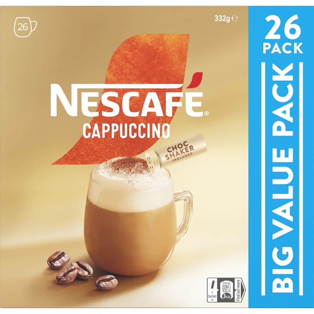 Nescafé Coffee Sachets Cappuccino 26 pack 332g