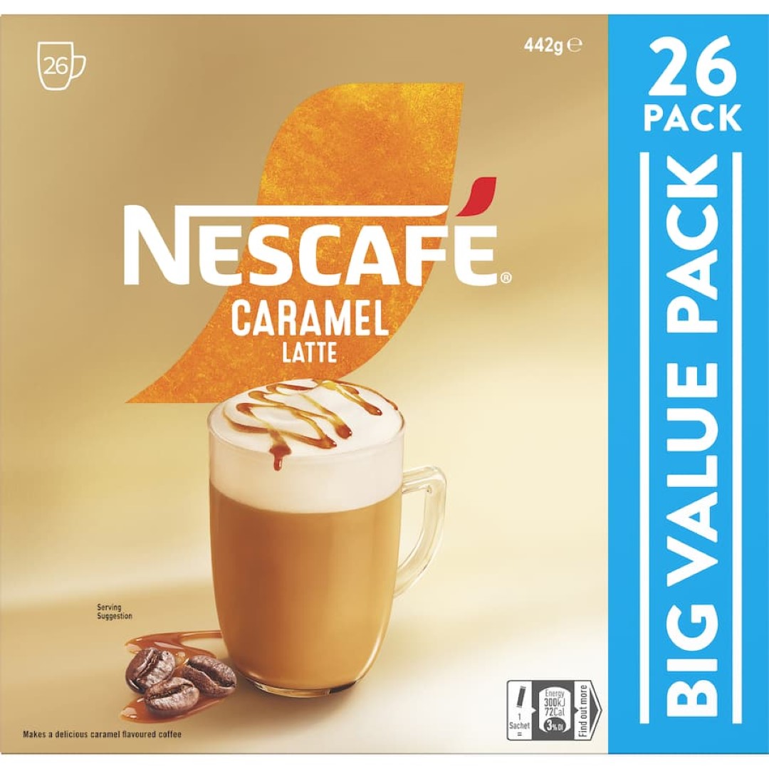 Nescafé Coffee Sachets Caramel Latte 26 pack 442g