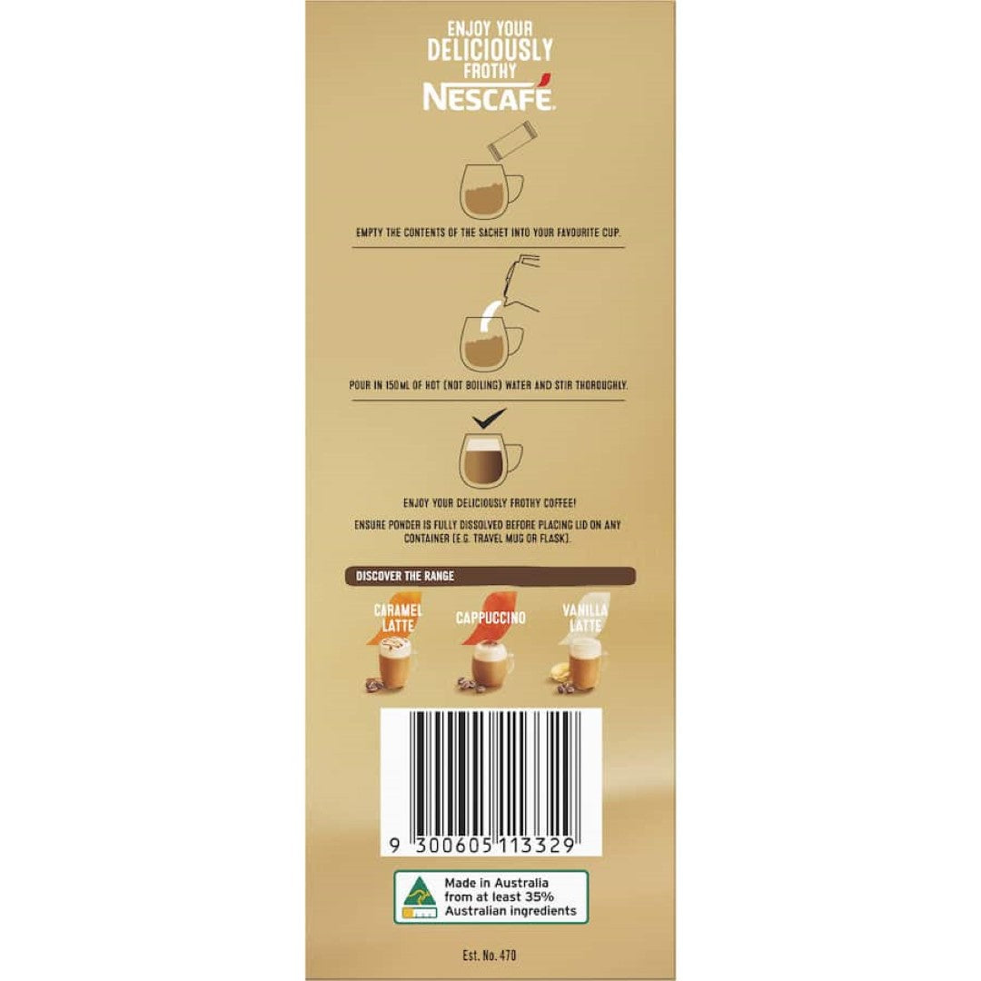 Nescafé Coffee Sachets Hazelnut Latte 26 pack 468g