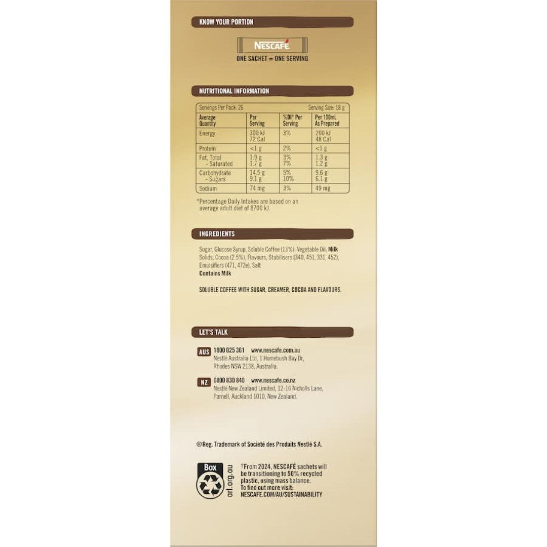 Nescafé Coffee Sachets Mocha 26 pack 468g