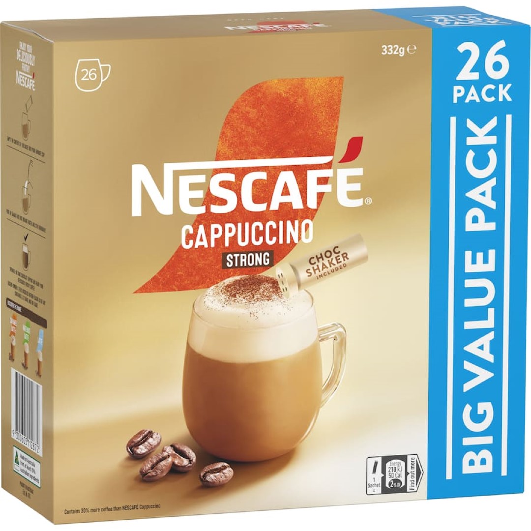 Nescafé Coffee Sachets Cappuccino Strong 26 pack 332g
