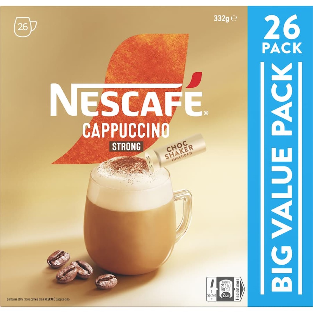 Nescafé Coffee Sachets Cappuccino Strong 26 pack 332g