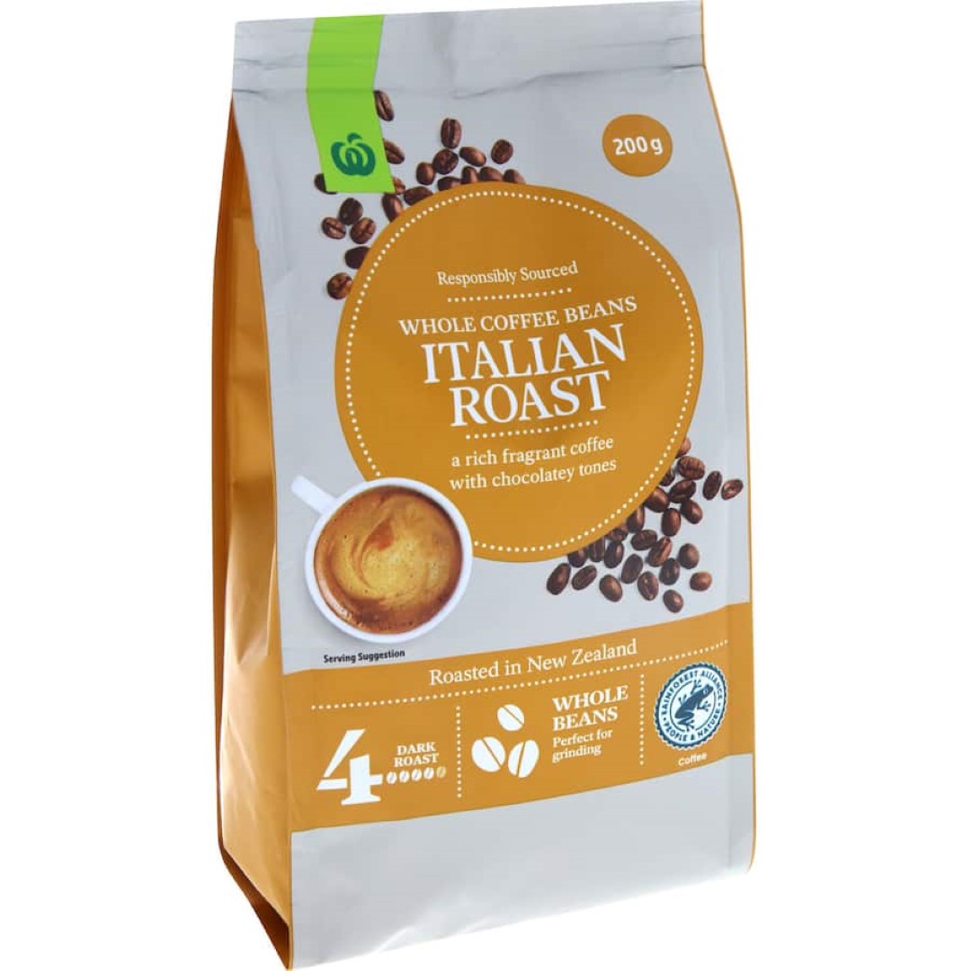 Woolworths Coffee Beans Italian 200g