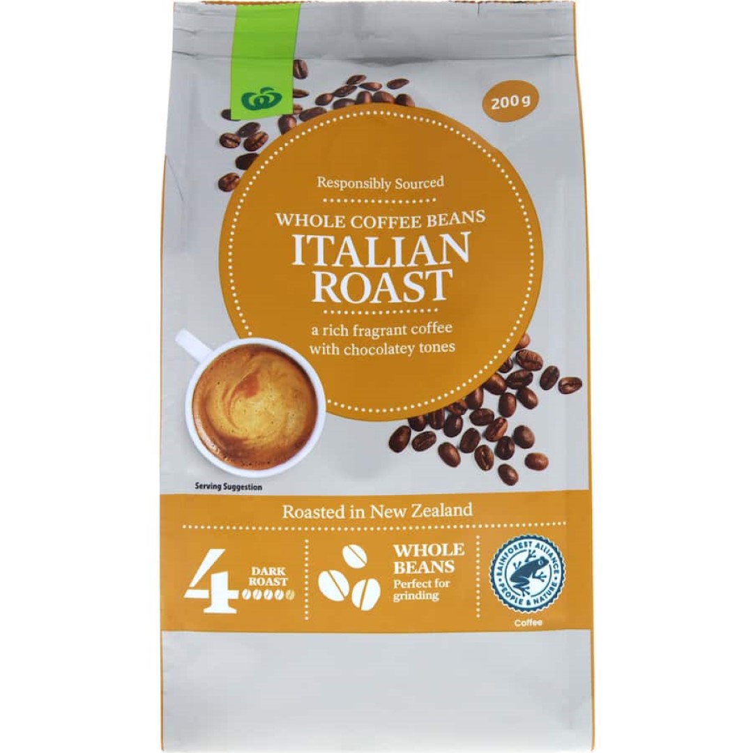 Woolworths Coffee Beans Italian 200g