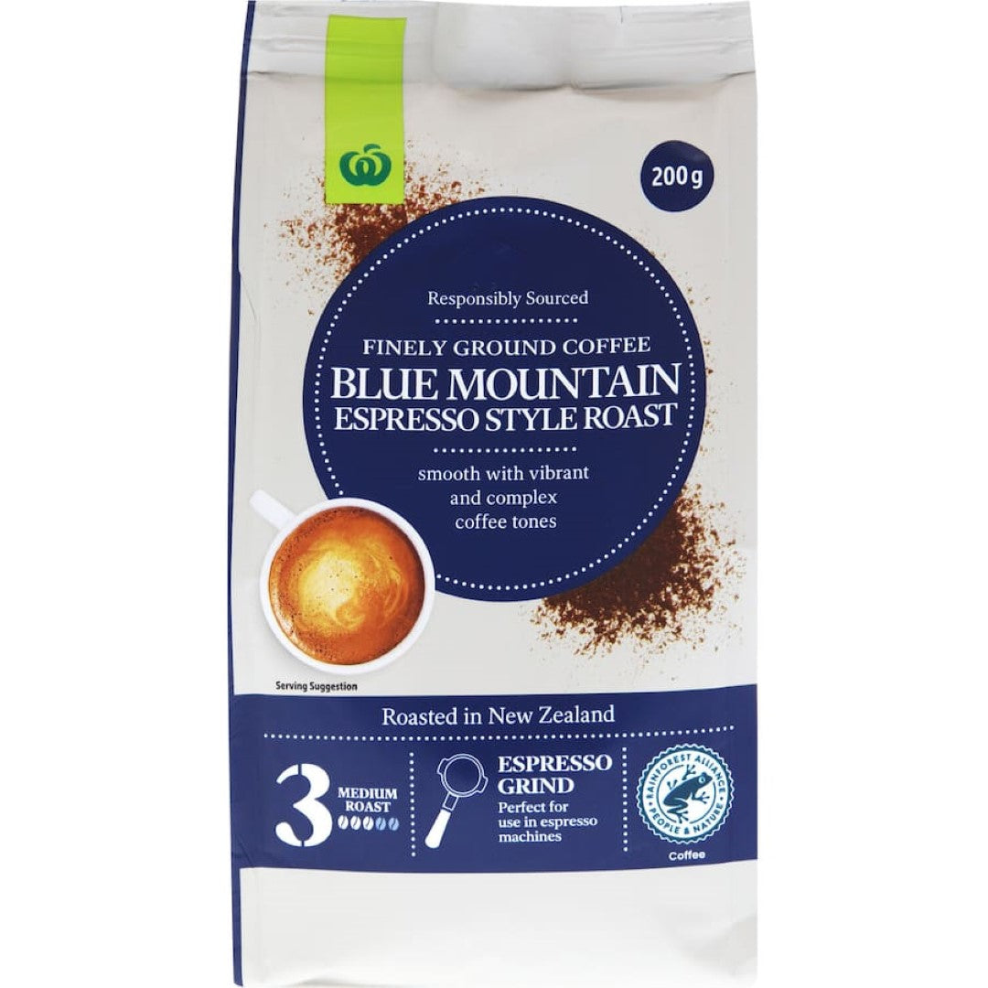 Woolworths Espresso Grind Blue Mountain 200g