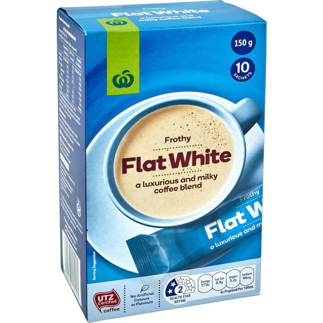 Woolworths Coffee Sachets Flat White 10 pack 150g