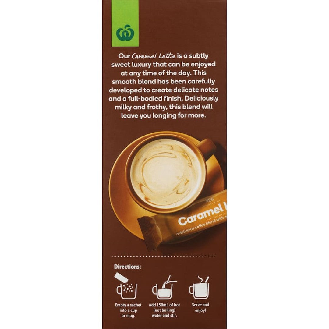 Woolworths Coffee Sachets Caramel Latte 10 pack 170g
