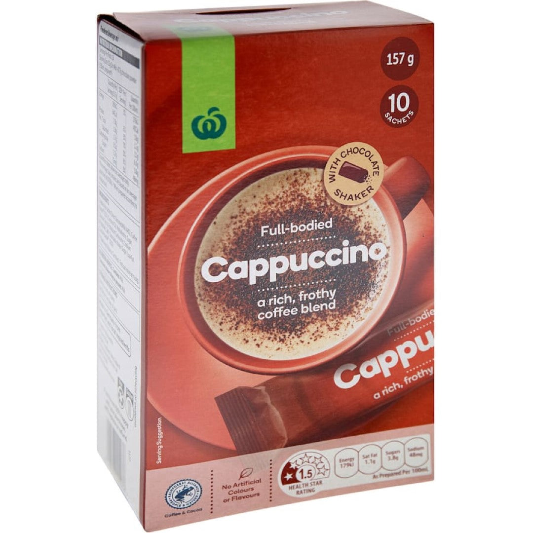 Woolworths Coffee Sachets Cappuccino 10 pack 150g