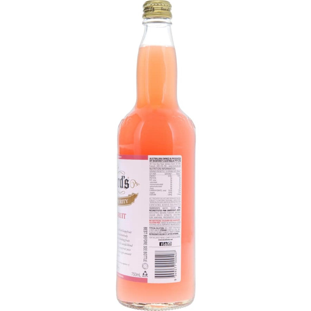 Bickfords Cordial Pink Grapefruit 750mL