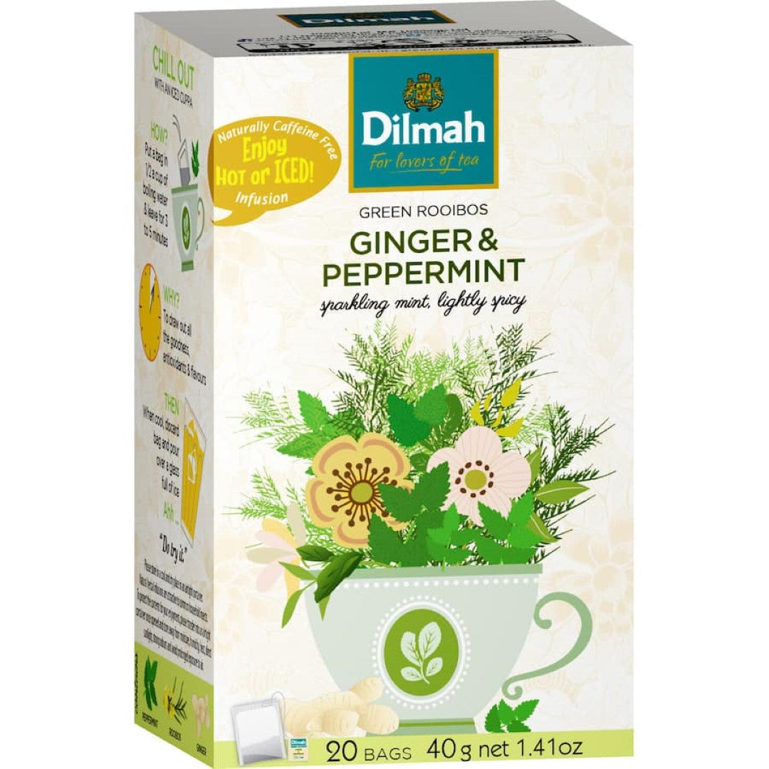 Dilmah Herbal Tea Ginger & Peppermint Bags 20pack
