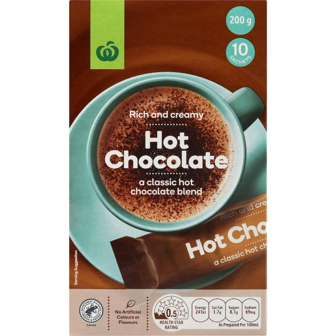 Woolworths Hot Chocolate Sachets 10pack
