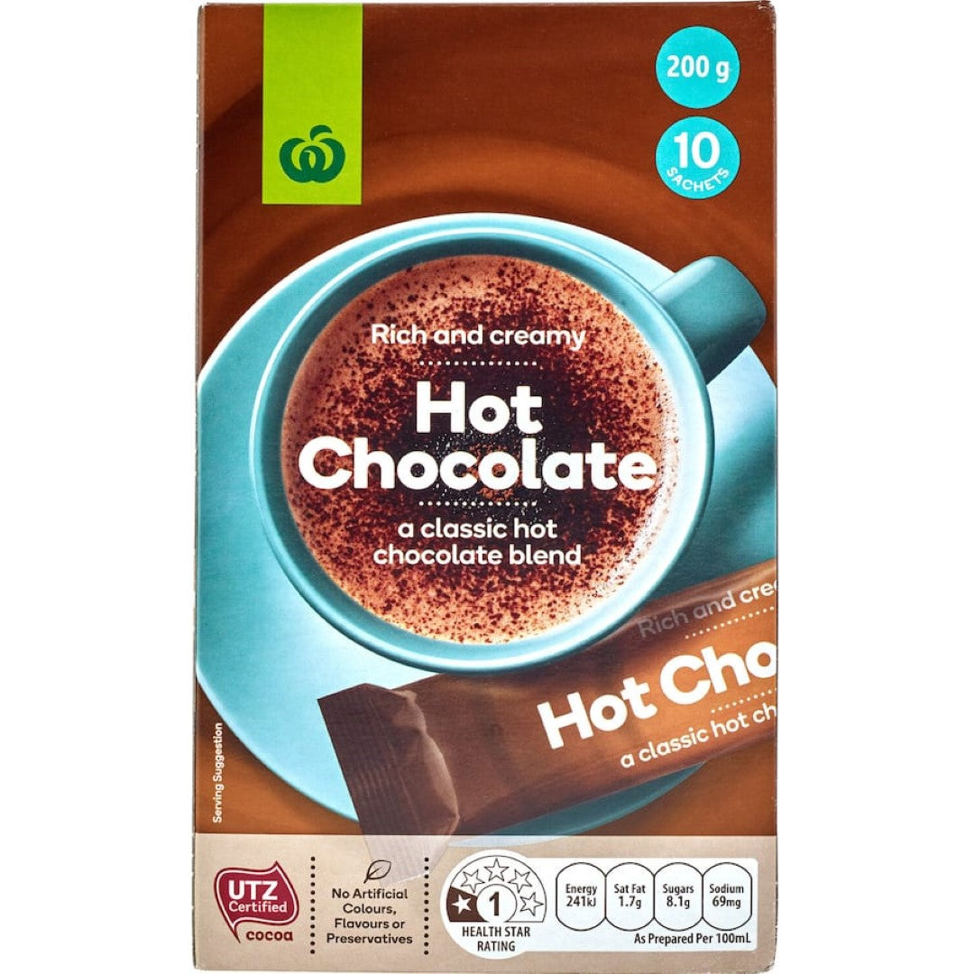 Woolworths Hot Chocolate Sachets 10pack