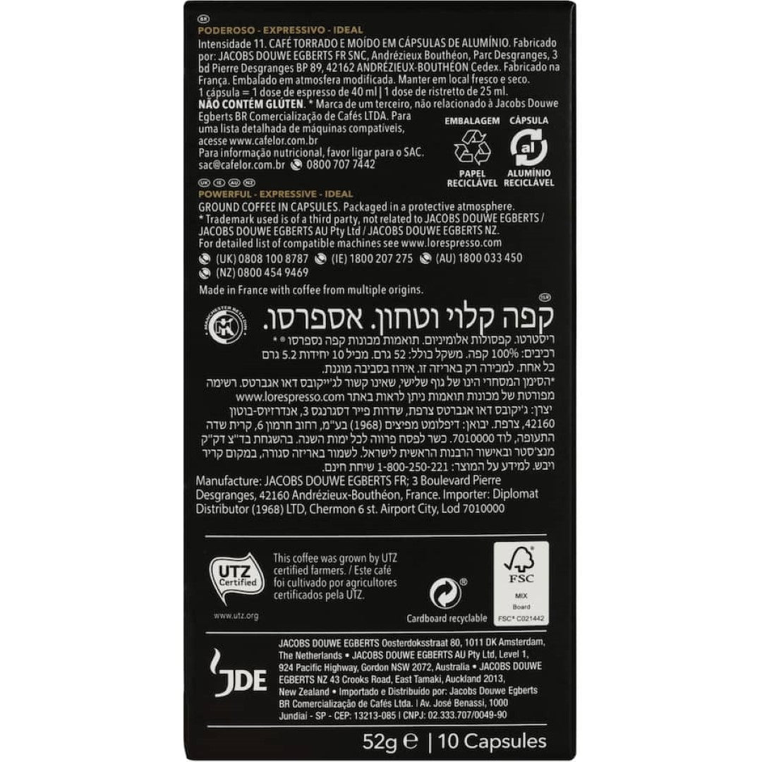 L'or Coffee Capsules Ristretto Intensity 11 10pack