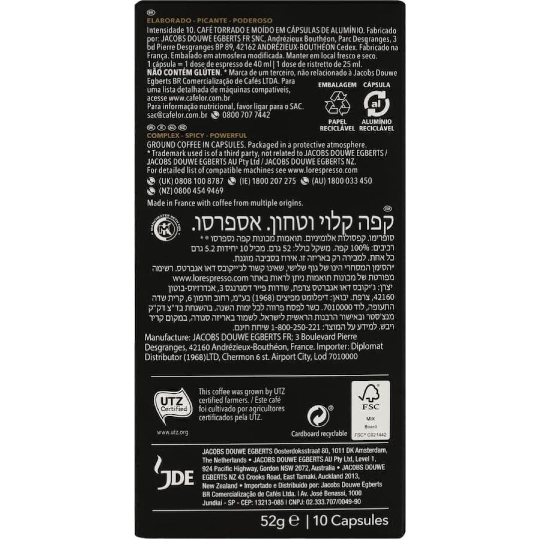 L'or Coffee Capsules Supremo Intensity 10 10pack