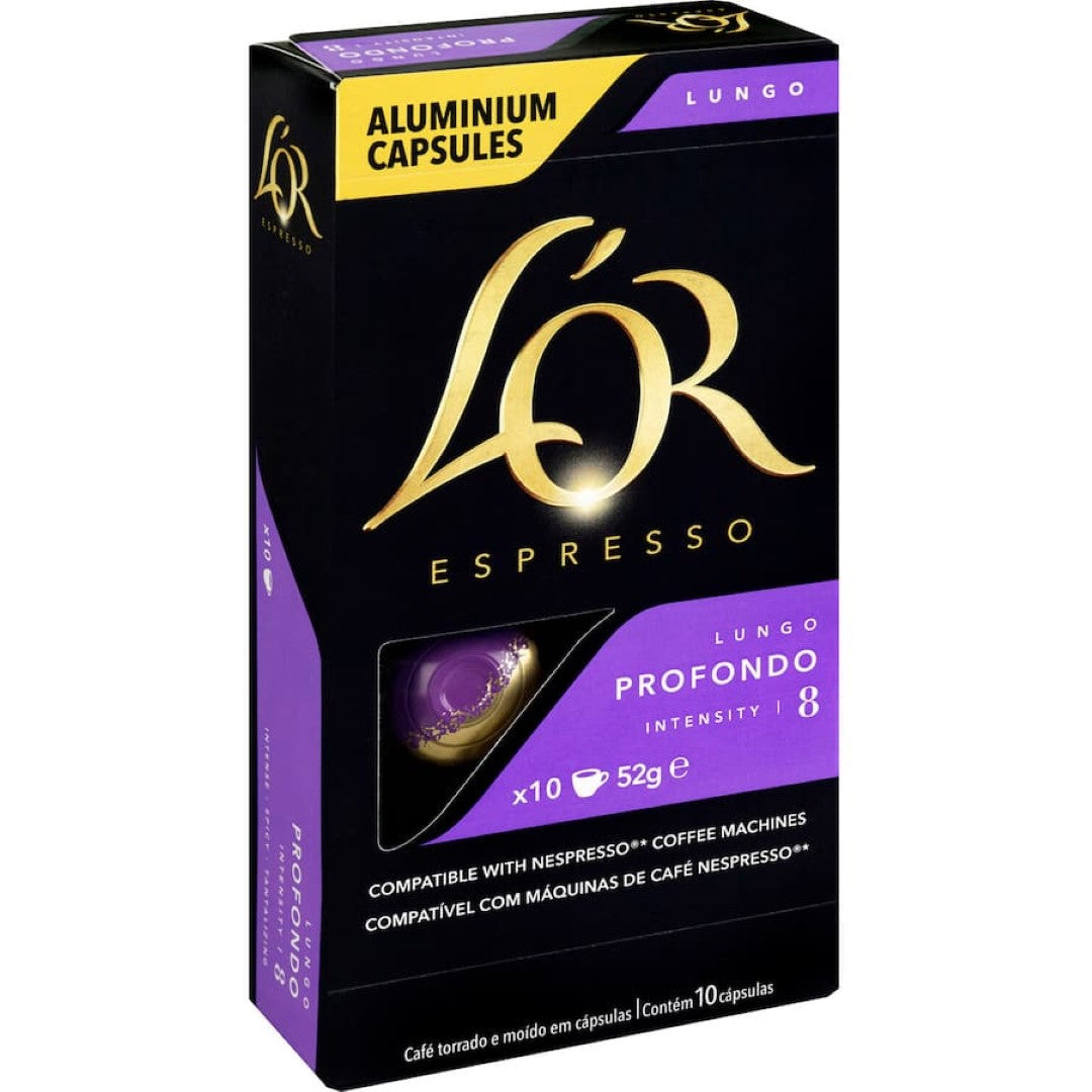 L'or Coffee Capsules Lungo Profondo Intensity 8 10pack