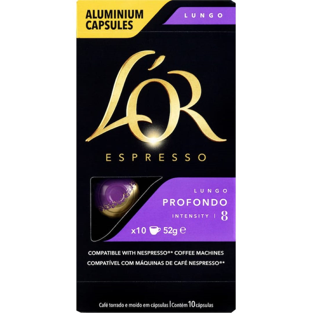 L'or Coffee Capsules Lungo Profondo Intensity 8 10pack
