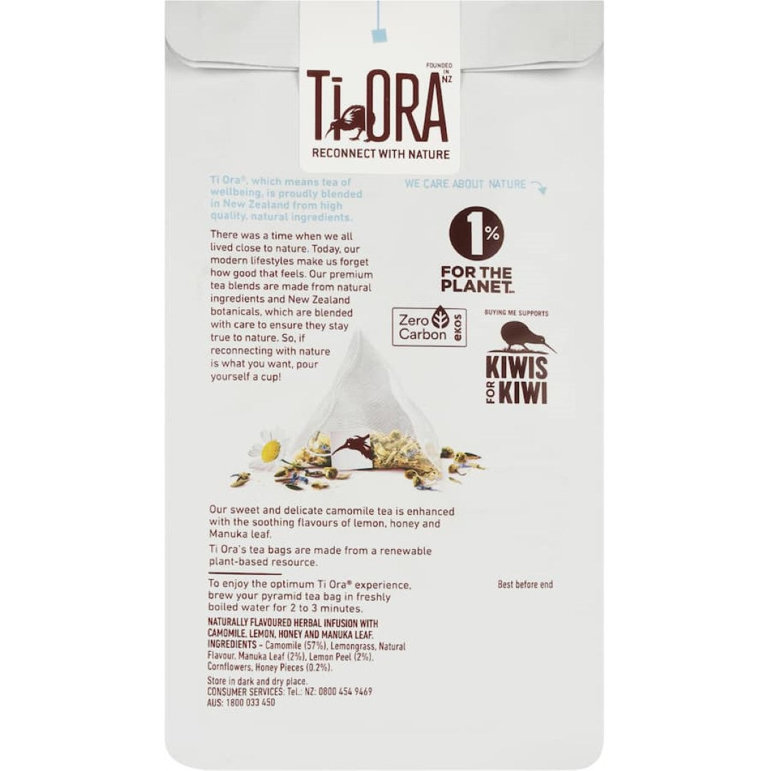 Ti Ora Herbal Tea Bags Camomile With Lemon Honey 15pack
