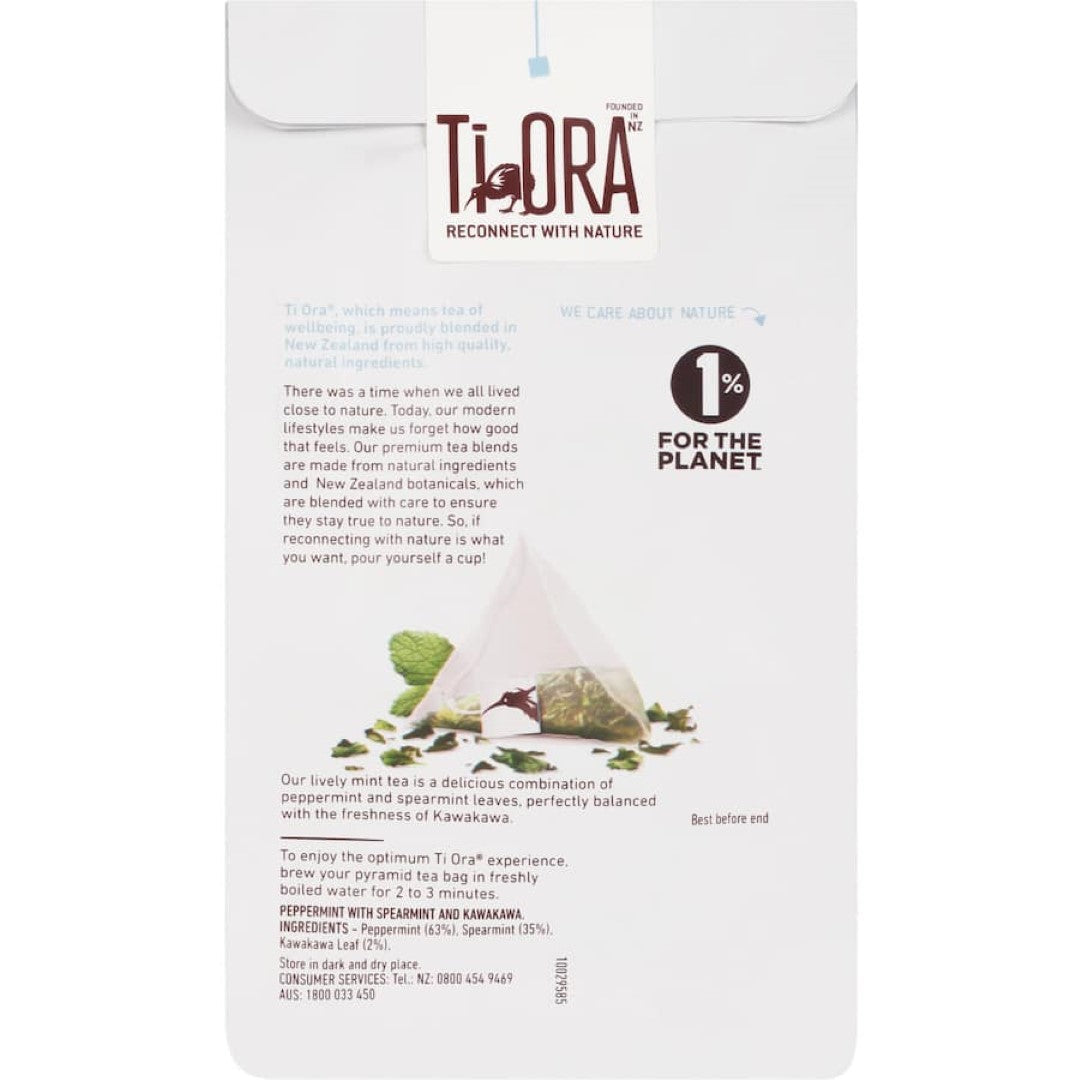 Ti Ora Herbal Tea Bags Peppermint & Spearmint 15pack