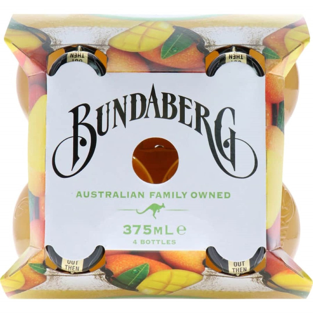 Bundaberg Soft Drink Tropical Mango 375ml bottles 4pack
