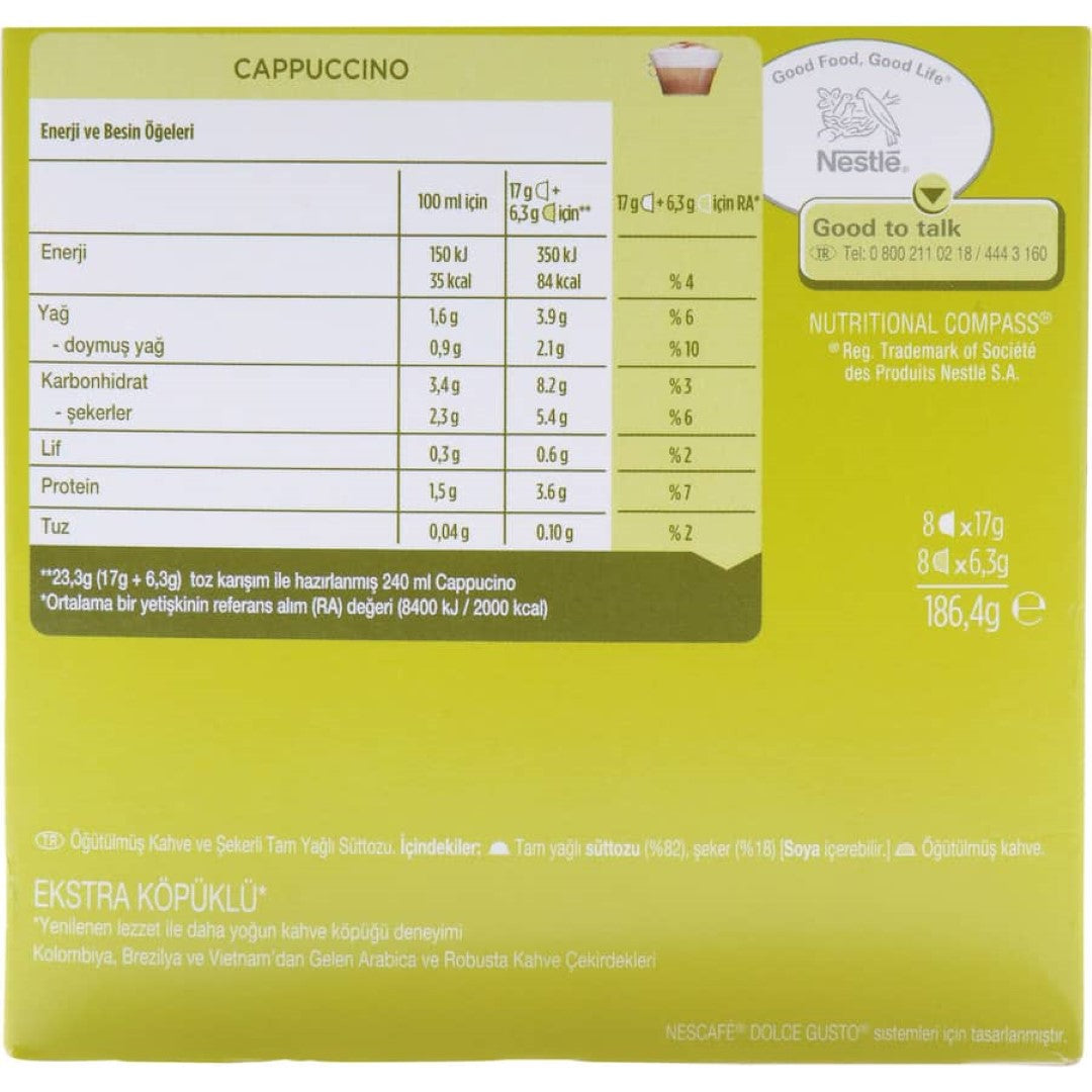 Nescafé Dolce Gusto Coffee Pods Cappuccino 16 pack