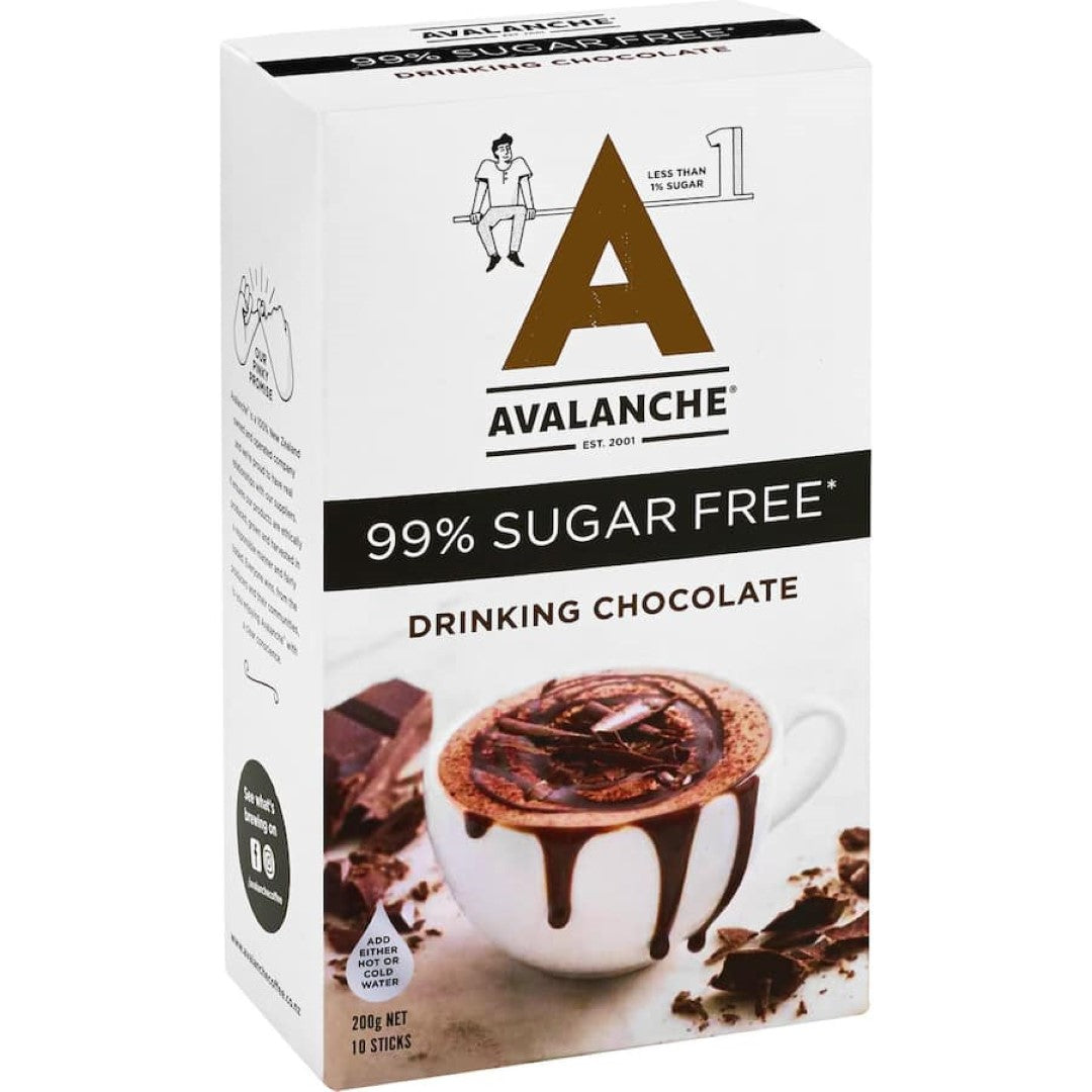Avalanche Drinking Chocolate 99% Sugar Free 10 pack 200g