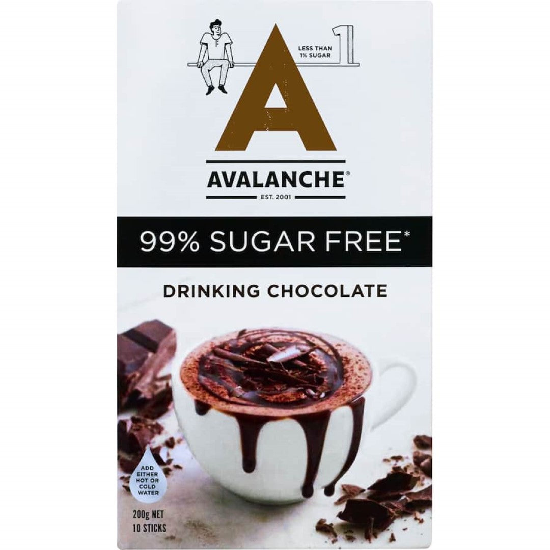 Avalanche Drinking Chocolate 99% Sugar Free 10 pack 200g