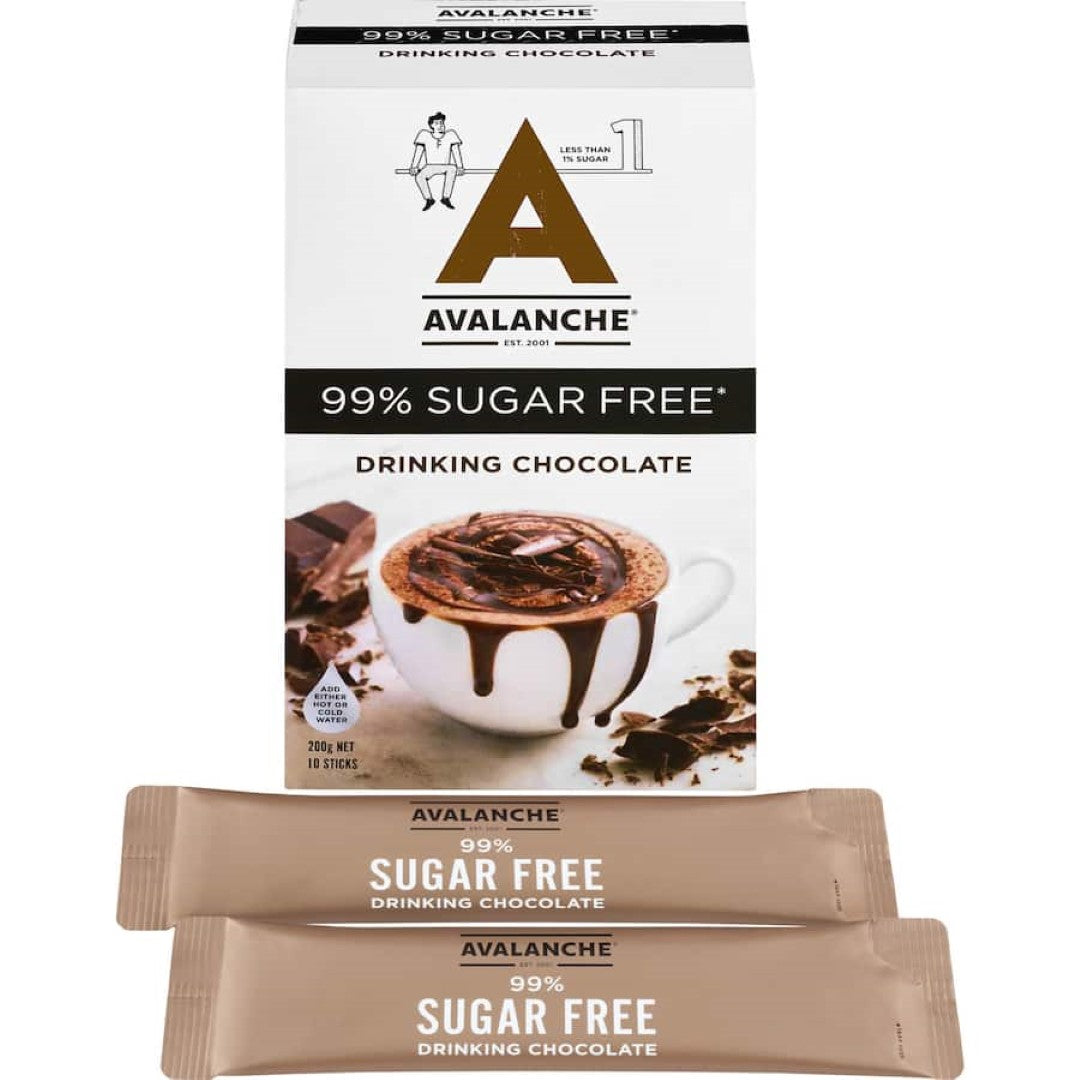Avalanche Drinking Chocolate 99% Sugar Free 10 pack 200g