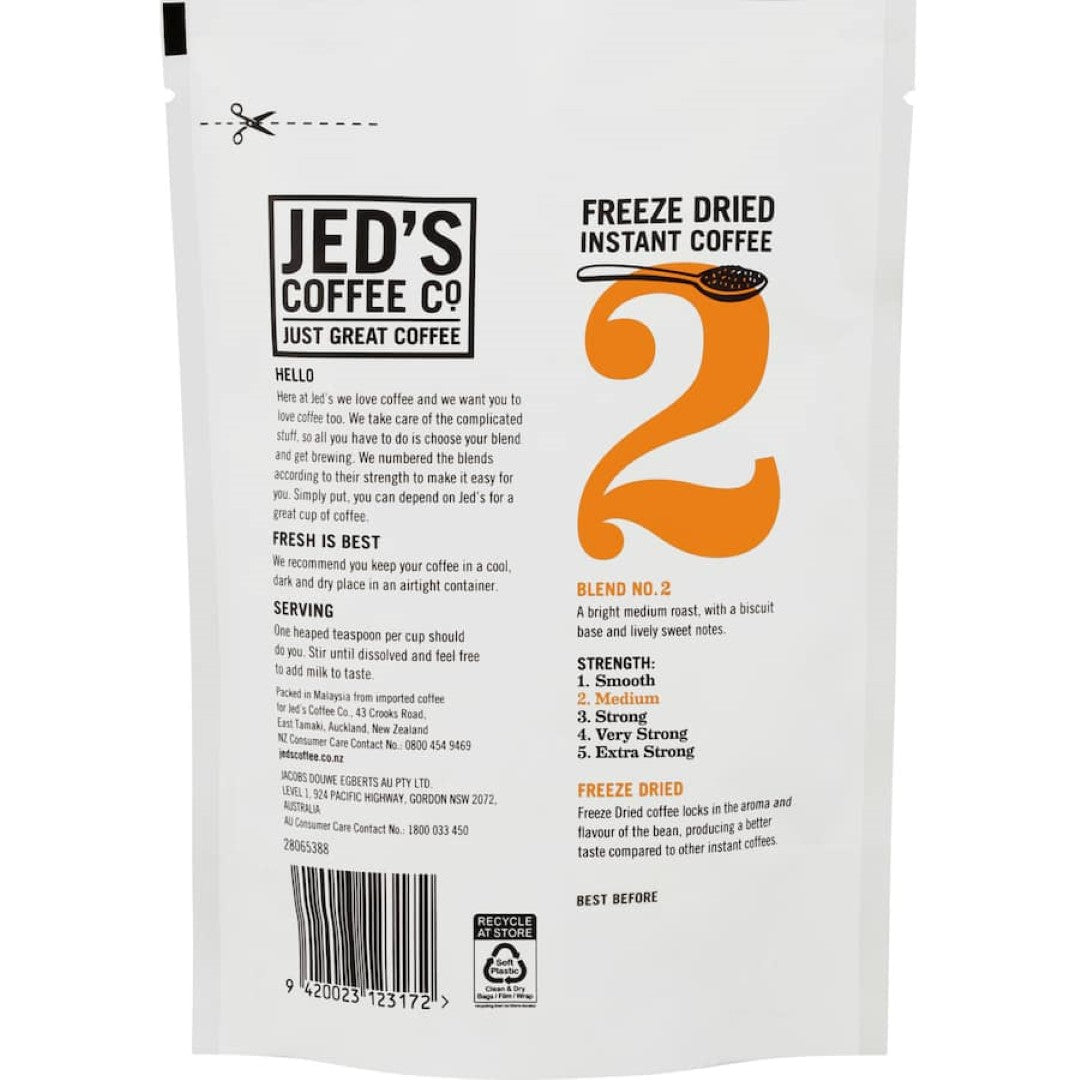 Jed's Instant Coffee 2 Medium Refill 90g