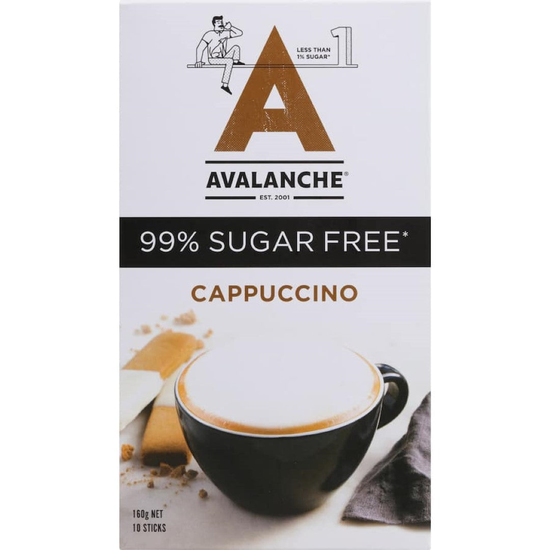 Avalanche Coffee Sachets 99% Sugar Free Cappuccino 10 pack 160g